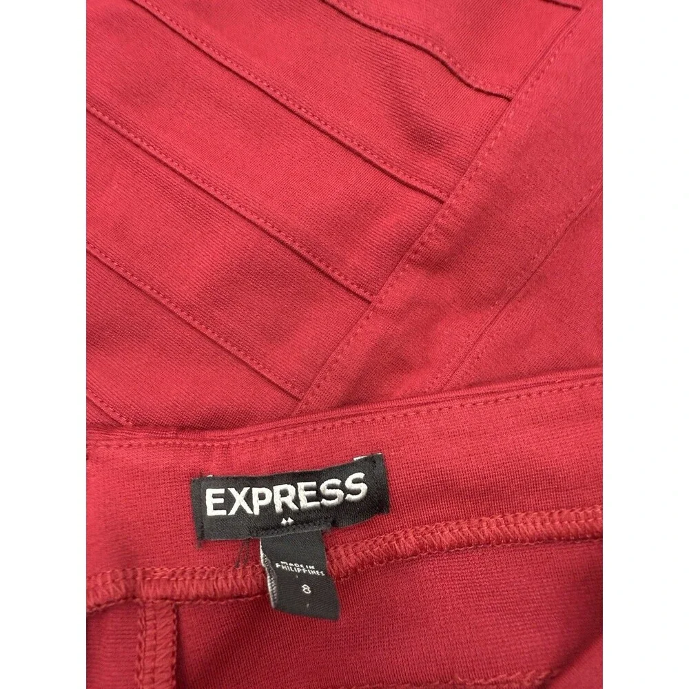 Express Mini Skirt Red Size 8 EUC Pencil Skirt - Picture 5 of 7